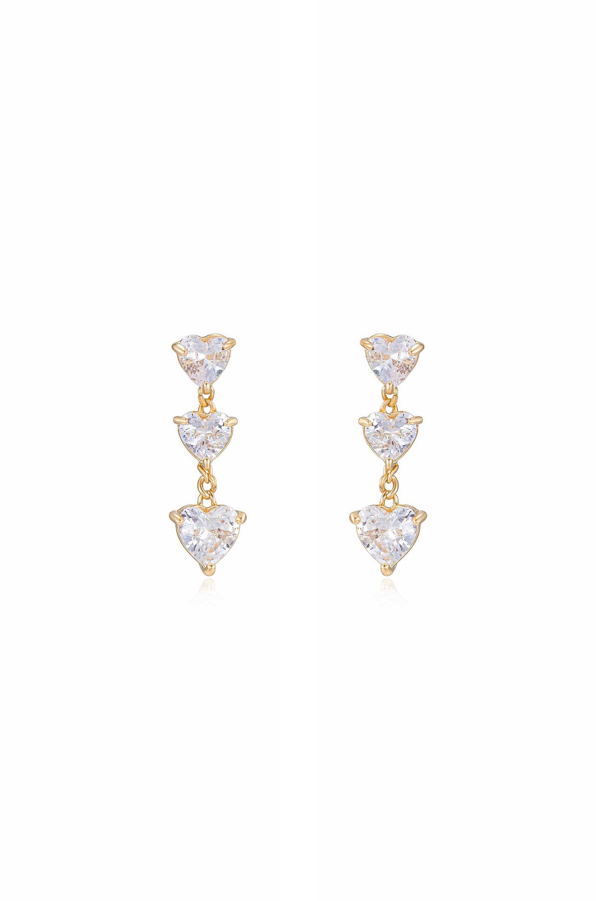 Queen of Hearts Crystal Earrings - Clear Crystals | Ettika