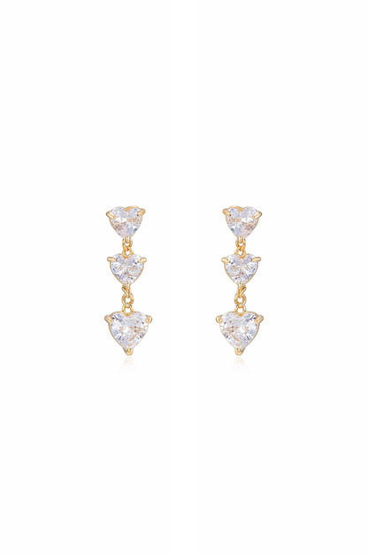 Queen of Hearts Crystal Earrings - Clear Crystals | Ettika