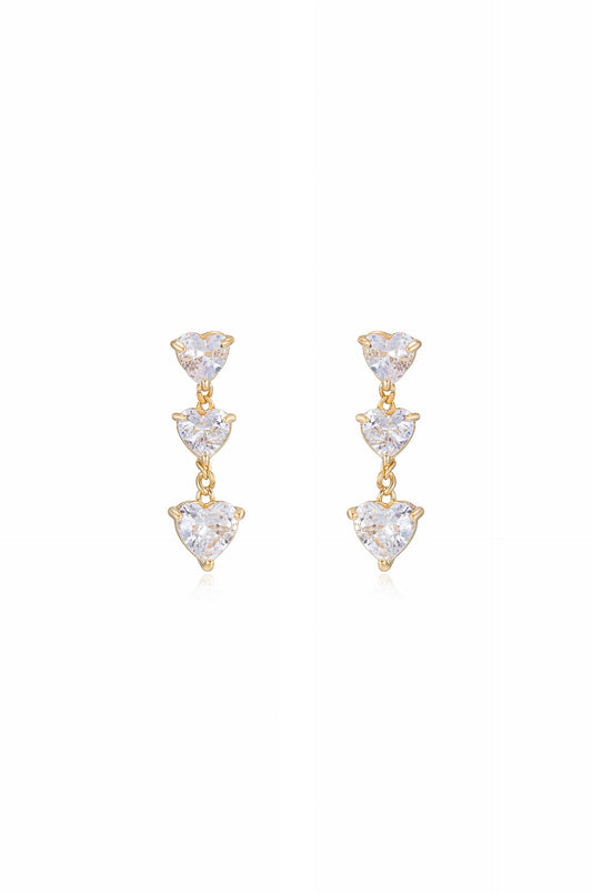 Queen of Hearts Crystal Earrings - Clear Crystals | Ettika
