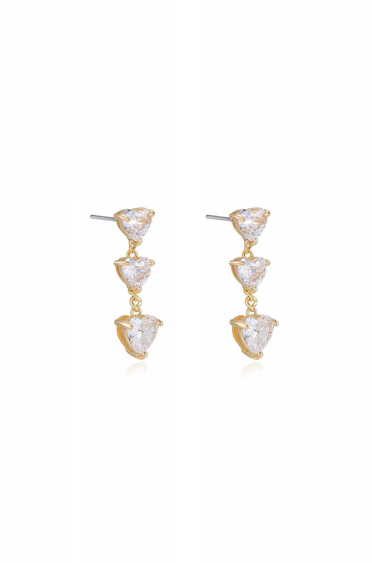 Queen of Hearts Crystal Earrings - Clear Crystals | Ettika