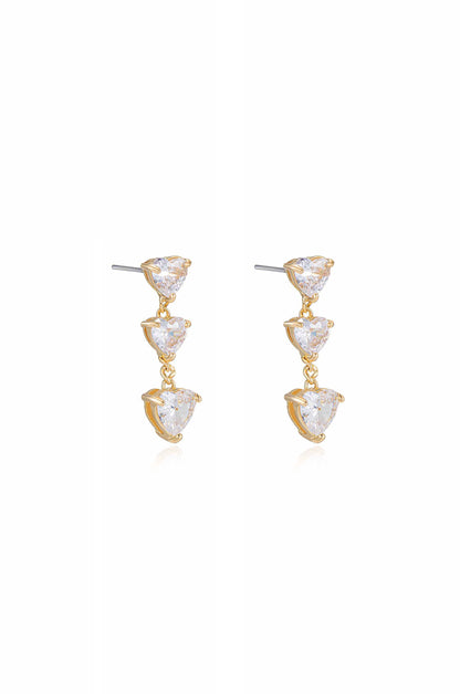 Queen of Hearts Crystal Earrings - Clear Crystals | Ettika