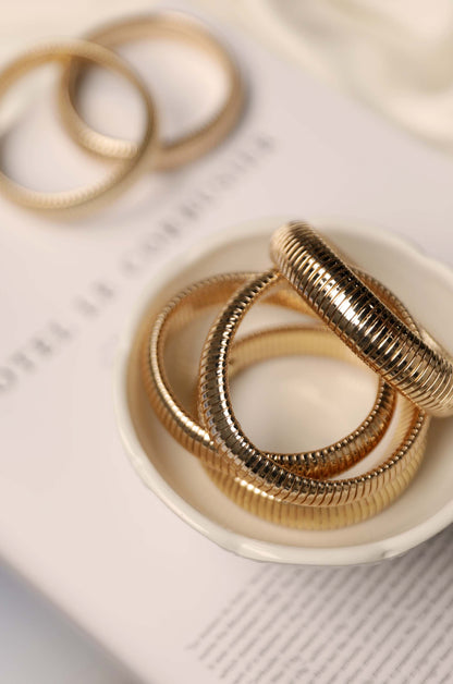 Flex Snake Chain Stretch Bracelet Set - Gold Tone | Ettika