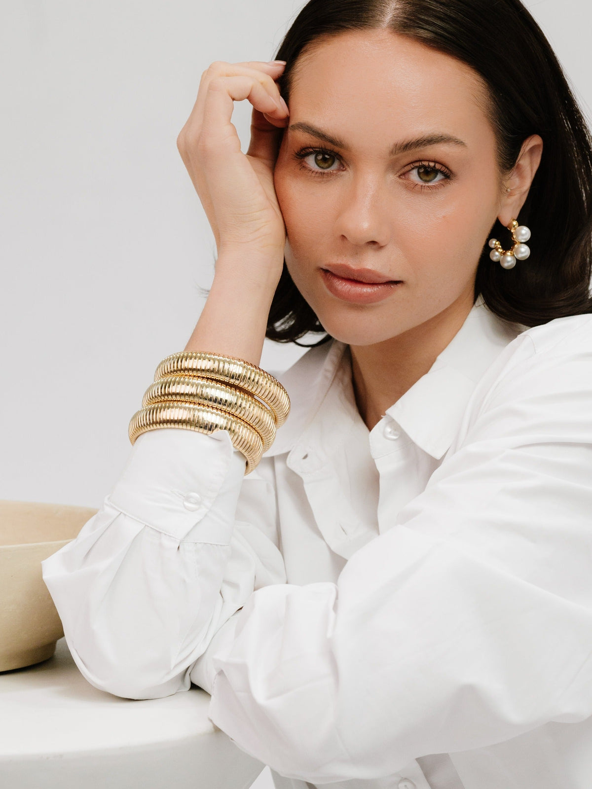 Flex Snake Chain Stretch Bracelet Set - Gold Tone | Ettika