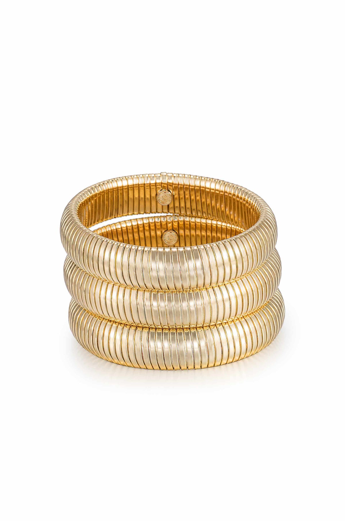 Flex Snake Chain Stretch Bracelet Set - Gold Tone | Ettika