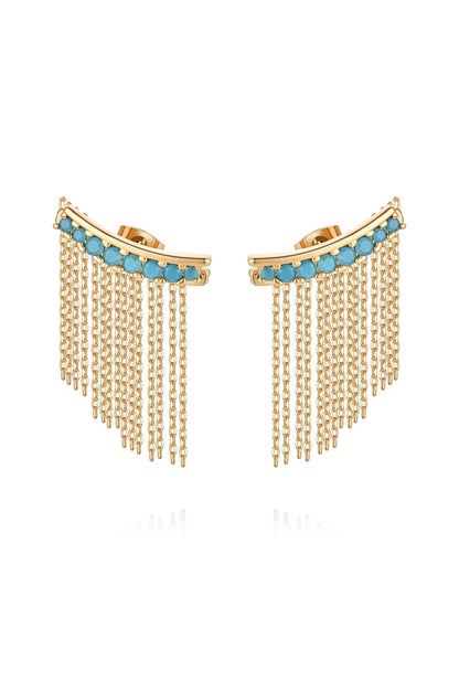Turquoise Crystal Ear Crawler - Turquoise Crystals | Ettika