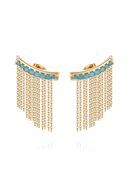 Turquoise Crystal Ear Crawler - Turquoise Crystals | Ettika