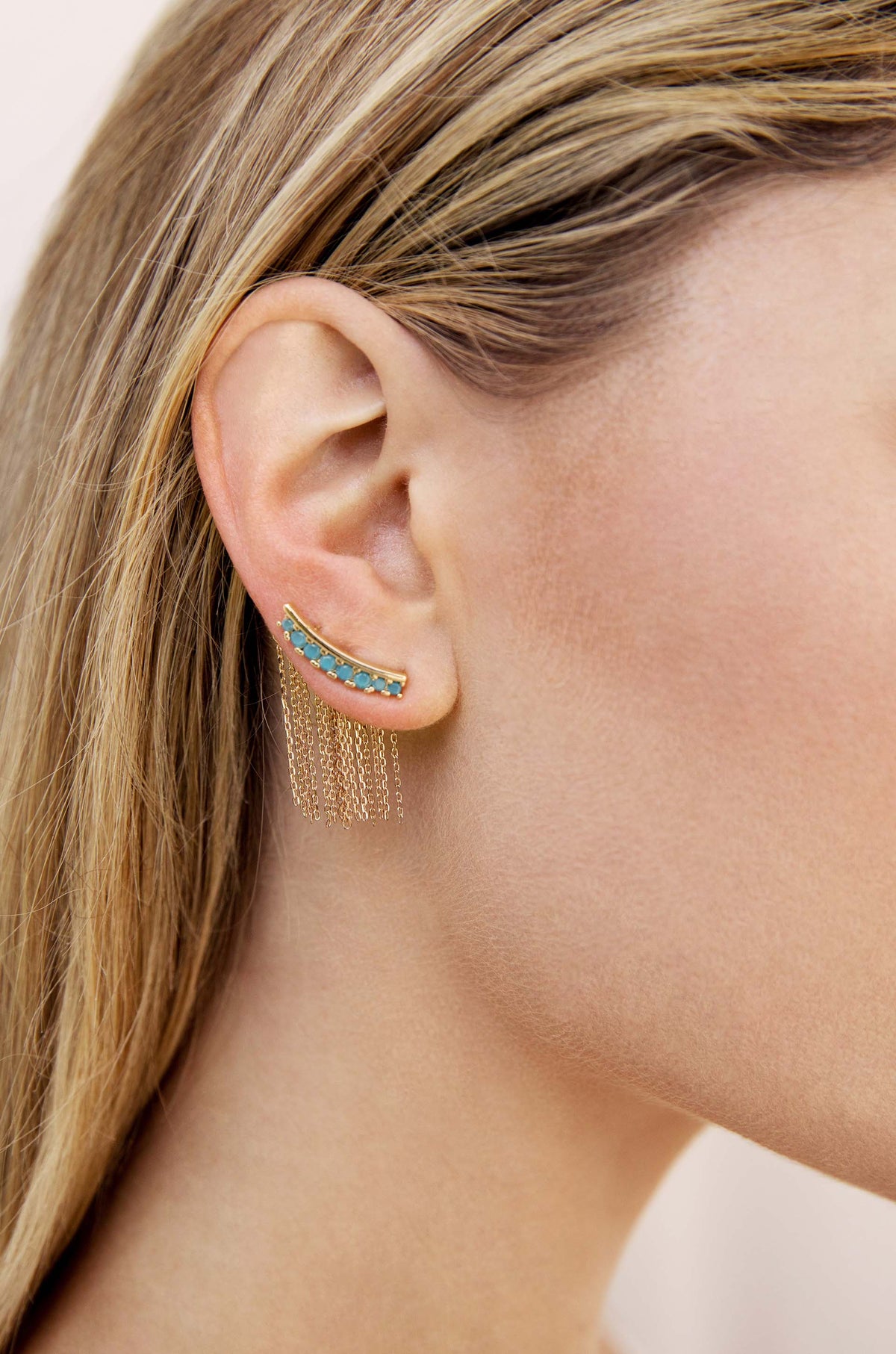 Turquoise Crystal Ear Crawler - Turquoise Crystals | Ettika