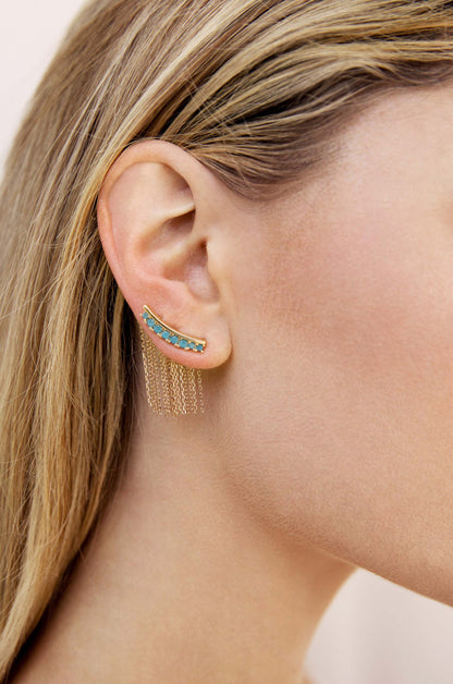 Turquoise Crystal Ear Crawler - Turquoise Crystals | Ettika