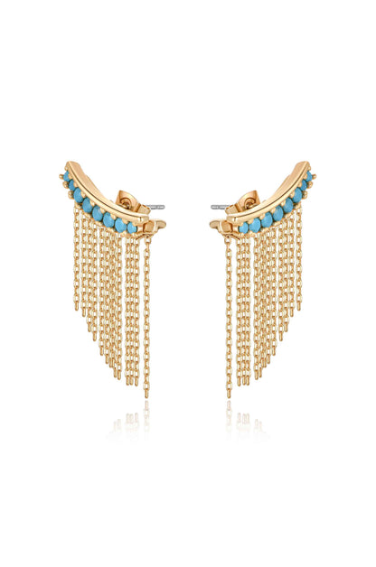 Turquoise Crystal Ear Crawler - Turquoise Crystals | Ettika