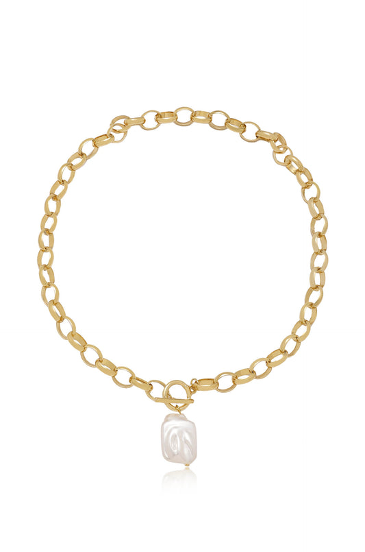 Edge of Water Pearl Pendant Necklace - Pearl | Ettika