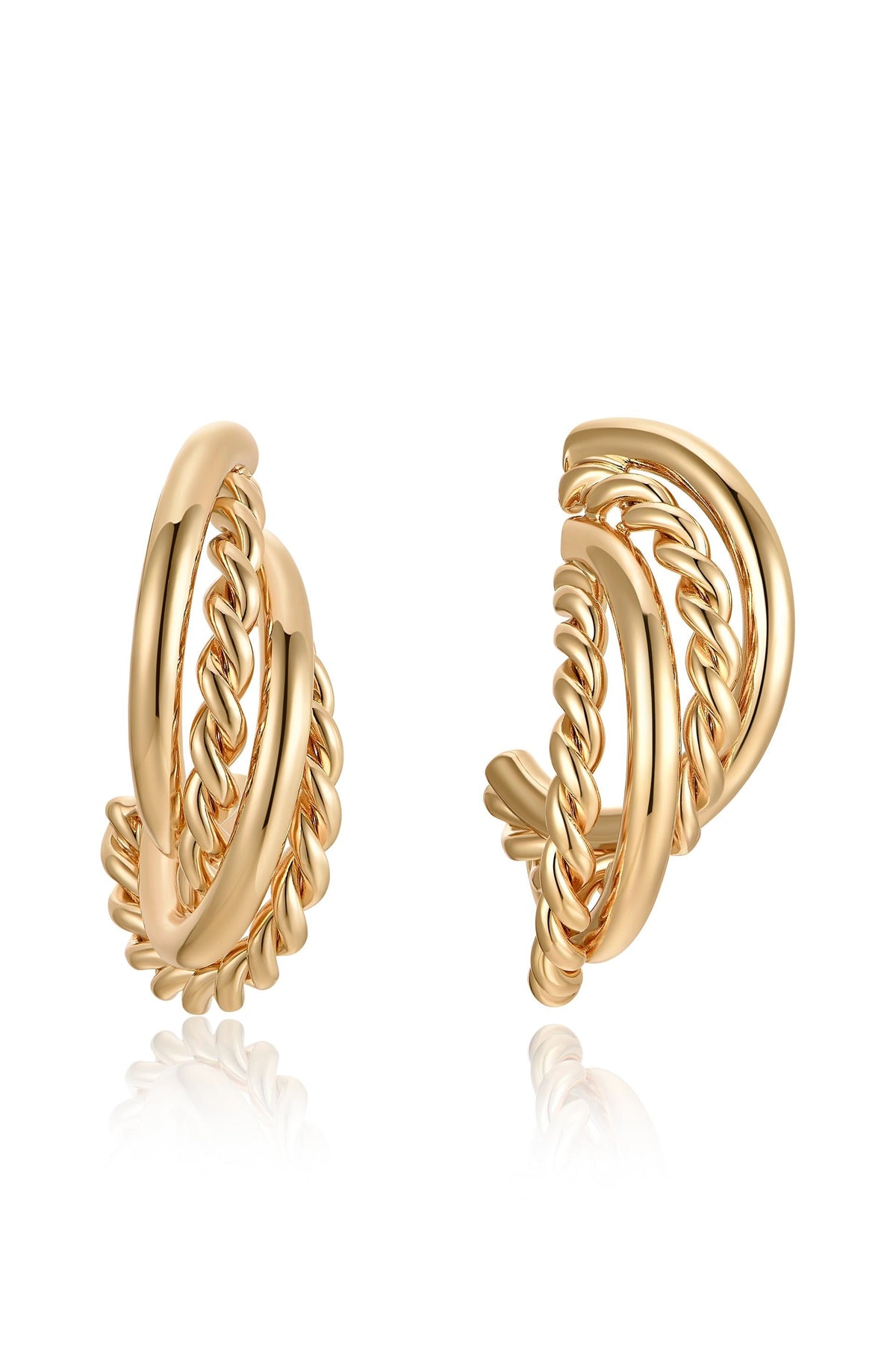 Twists and Turns Hoop Earrings - 18k Gold Plated | Ettika