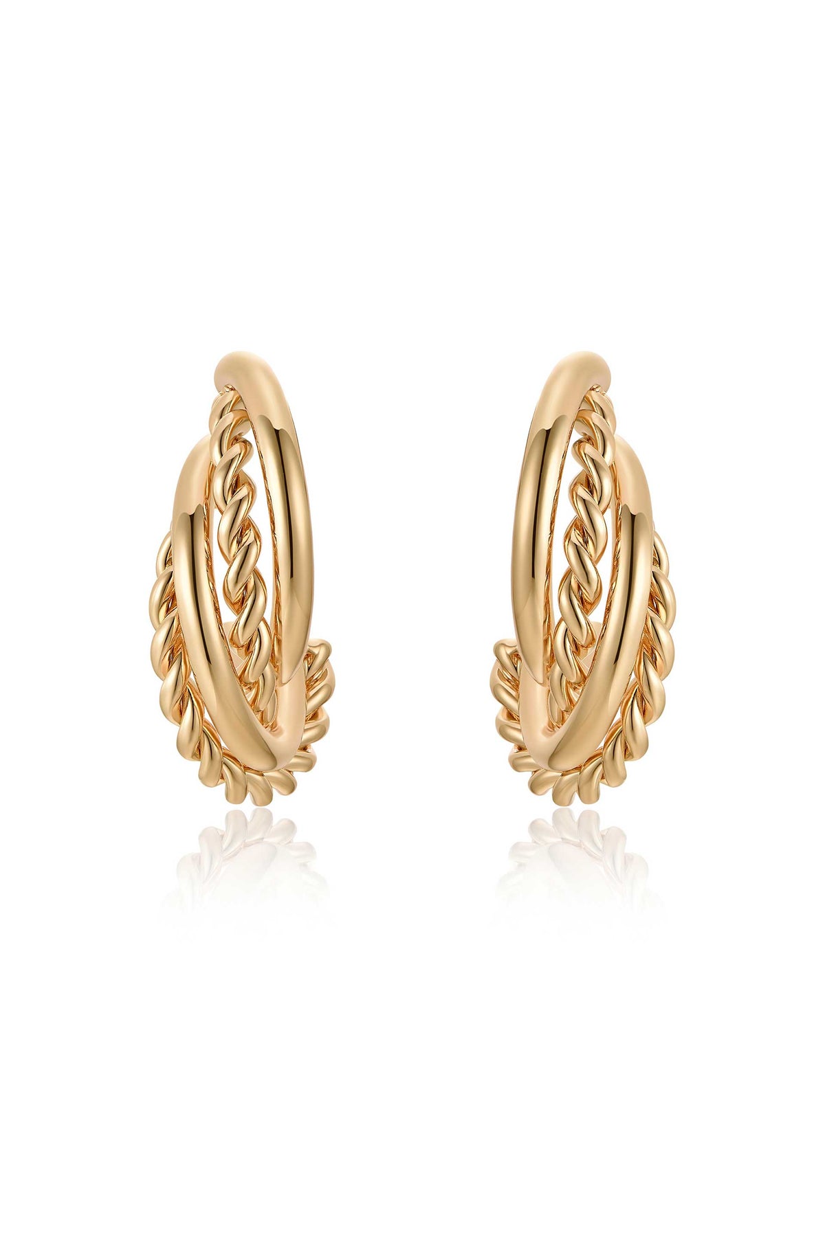 Twists and Turns Hoop Earrings - 18k Gold Plated | Ettika