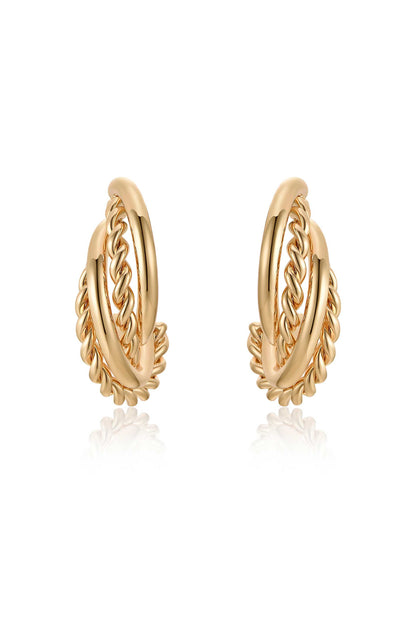 Twists and Turns Hoop Earrings - 18k Gold Plated | Ettika