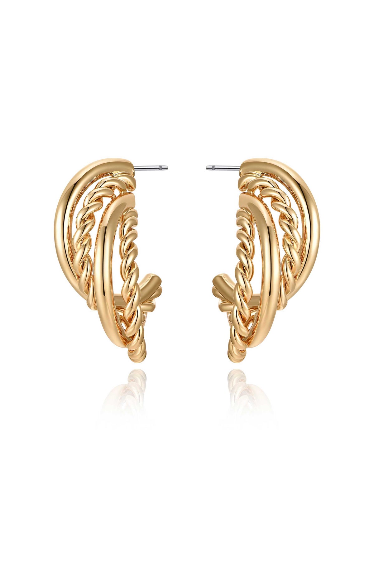 Twists and Turns Hoop Earrings - 18k Gold Plated | Ettika