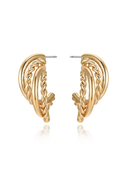 Twists and Turns Hoop Earrings - 18k Gold Plated | Ettika