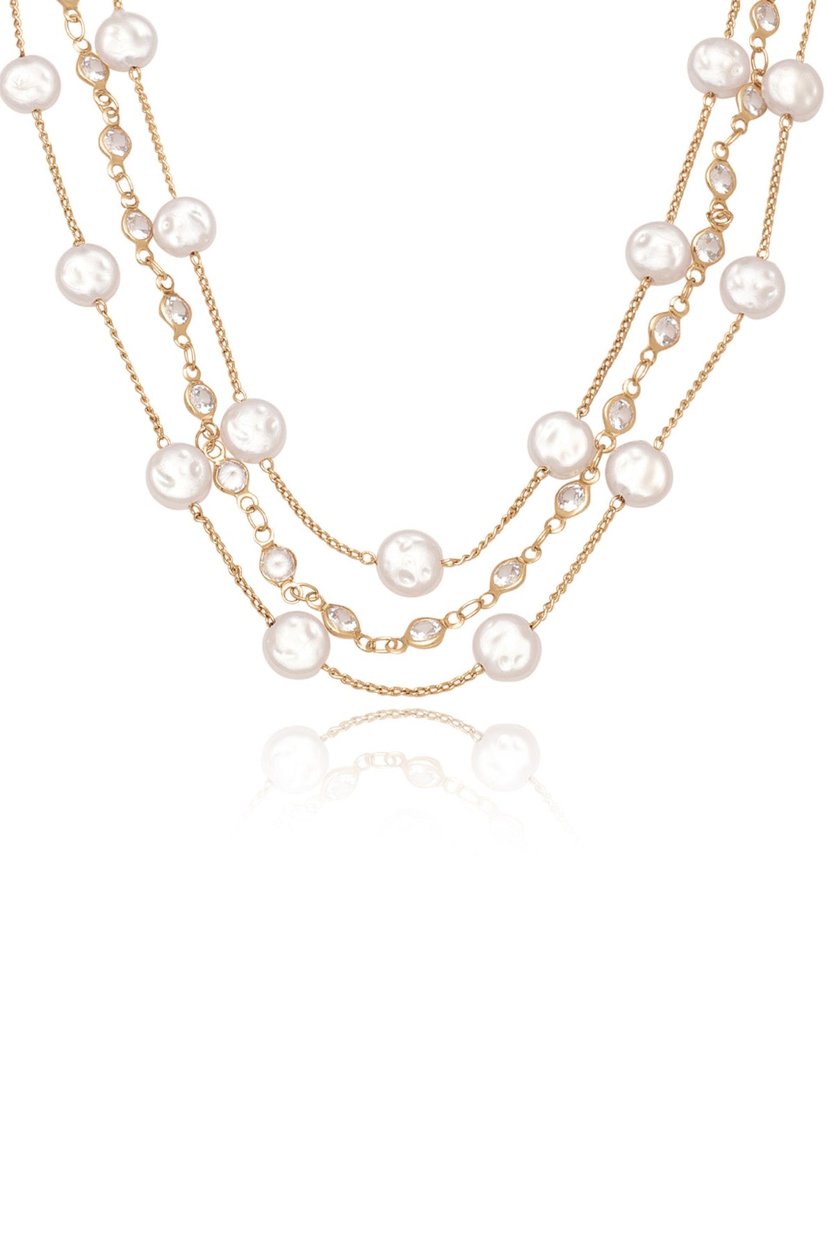Dressed in Pearls Layered Necklace - Pearl | Ettika