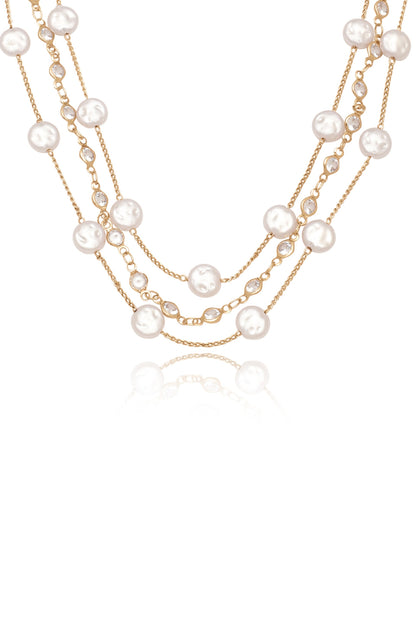 Dressed in Pearls Layered Necklace - Pearl | Ettika