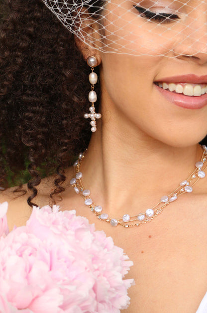 Dressed in Pearls Layered Necklace - Pearl | Ettika