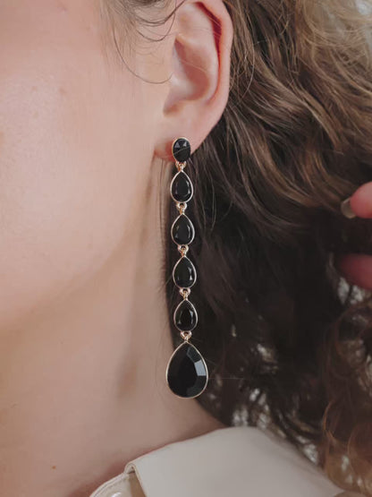 Crystallized Drop Earrings - Amethyst Crystal with 18k Gold Plating | Ettika