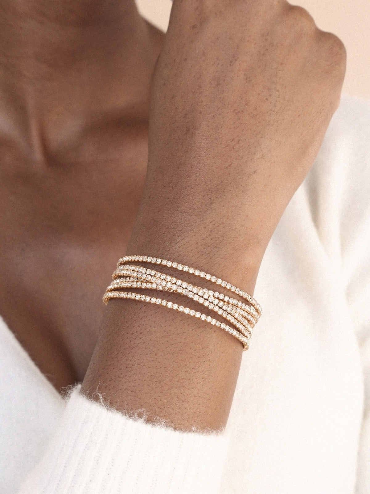 Crystal Strand Cuff - Clear Crystals | Ettika