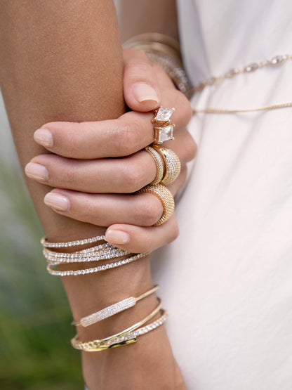Crystal Strand Cuff - Clear Crystals | Ettika