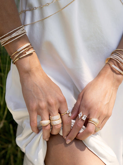 Crystal Strand Cuff - Clear Crystals | Ettika