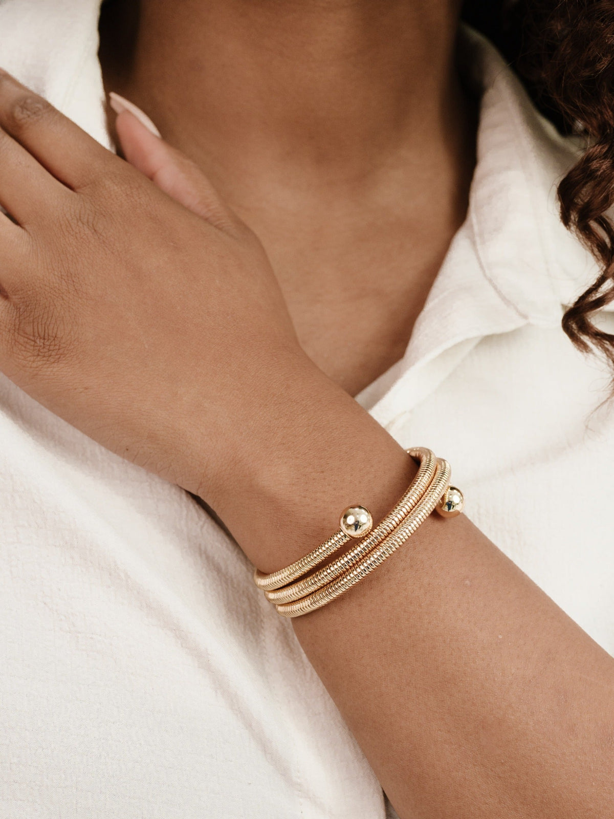 Spring Band Flex Bangle - 18k Gold Plated | Ettika