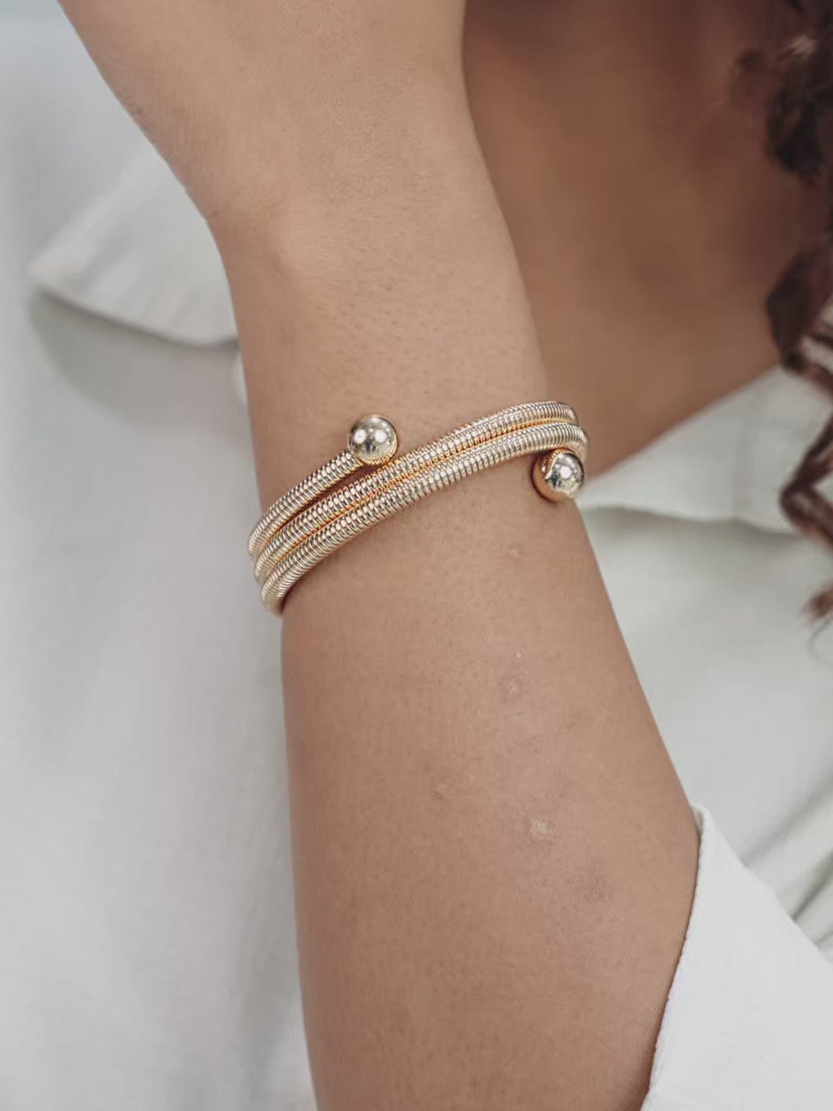Spring Band Flex Bangle - 18k Gold Plated | Ettika