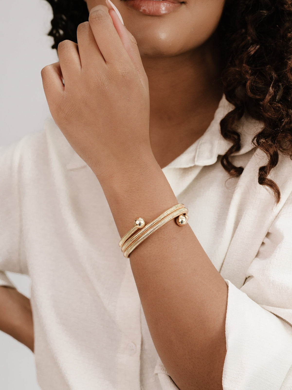 Spring Band Flex Bangle - 18k Gold Plated | Ettika