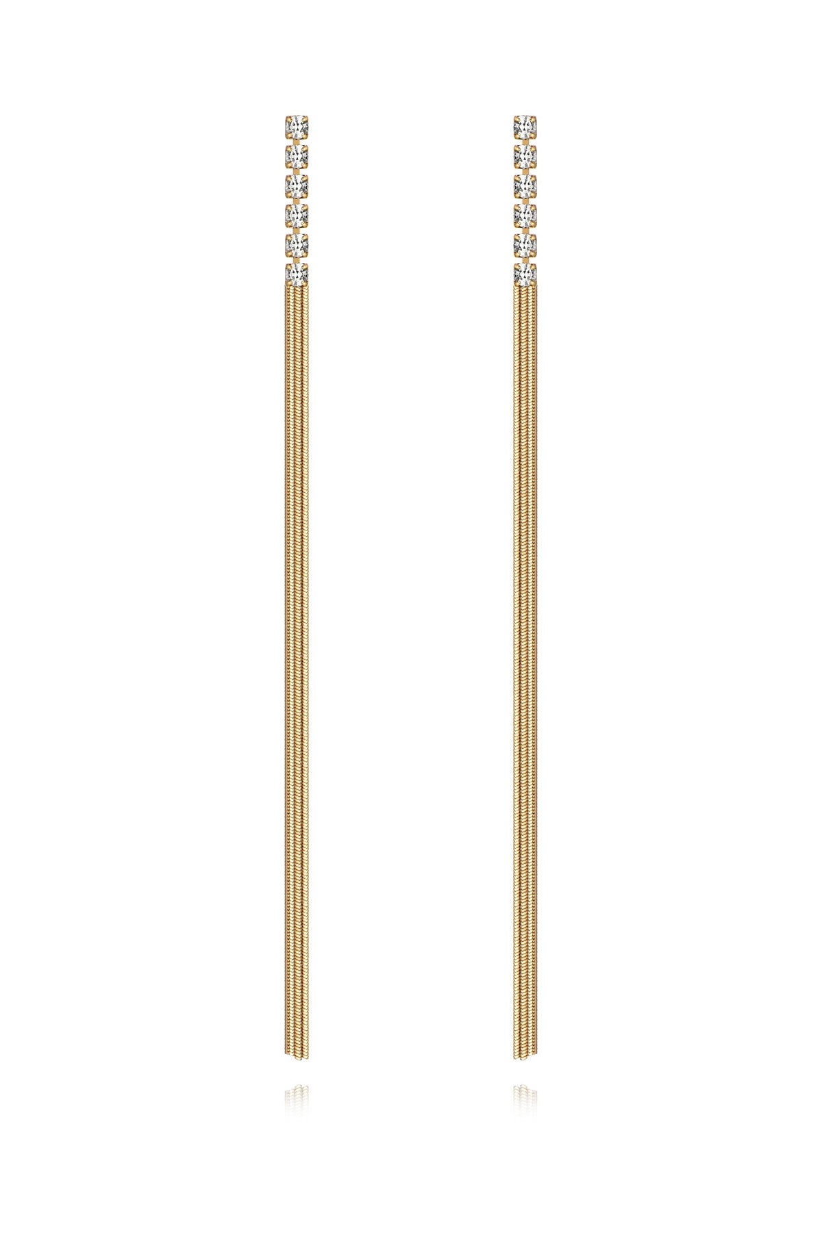 Streamline Dangle Earrings - Clear Crystals | Ettika