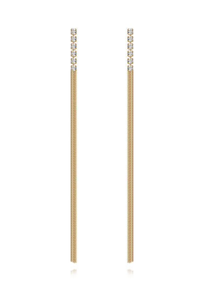 Streamline Dangle Earrings - Clear Crystals | Ettika