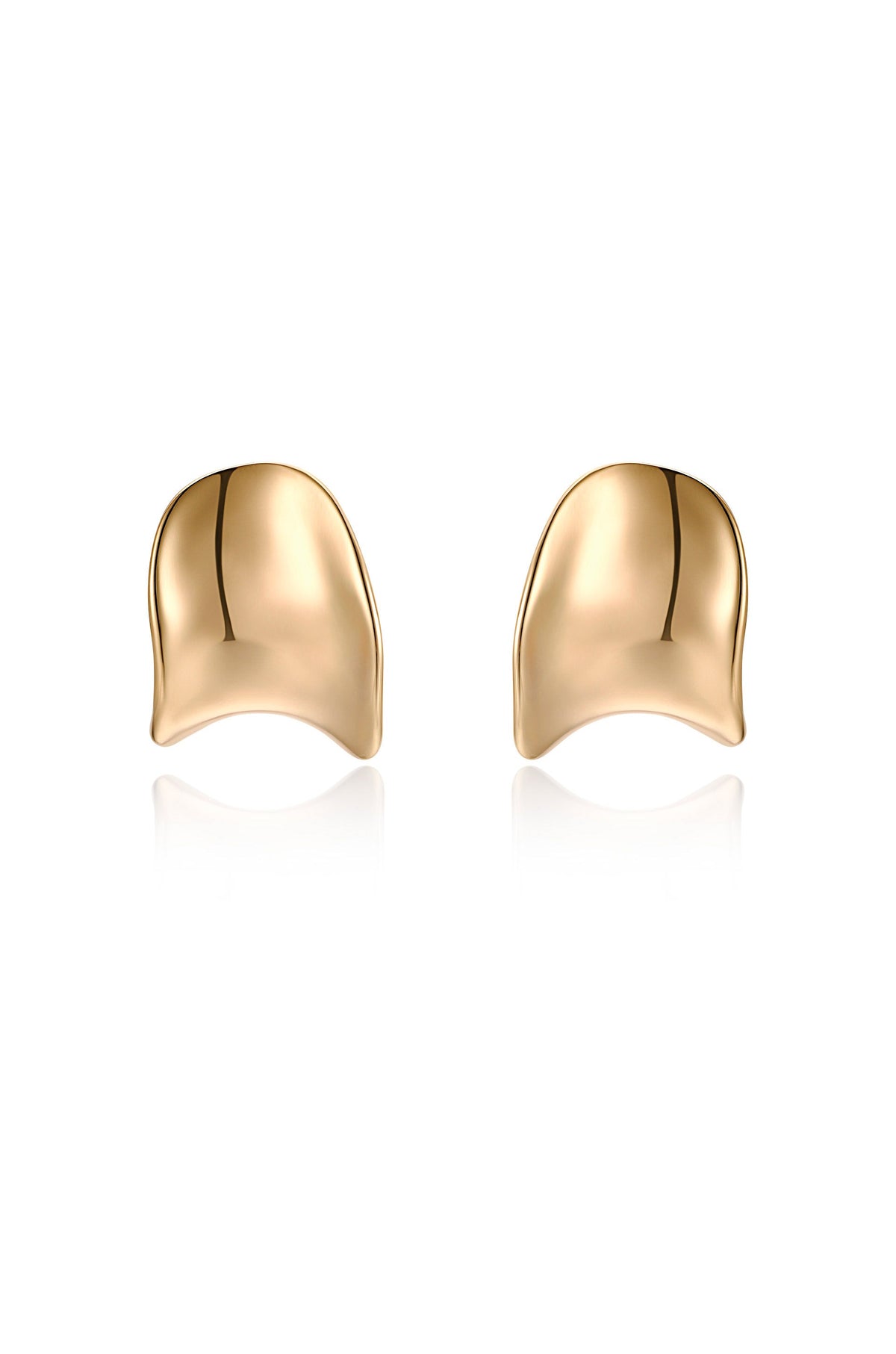 Curved Stud Earrings - 18k Gold Plated | Ettika