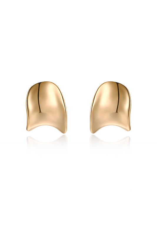 Curved Stud Earrings - 18k Gold Plated | Ettika