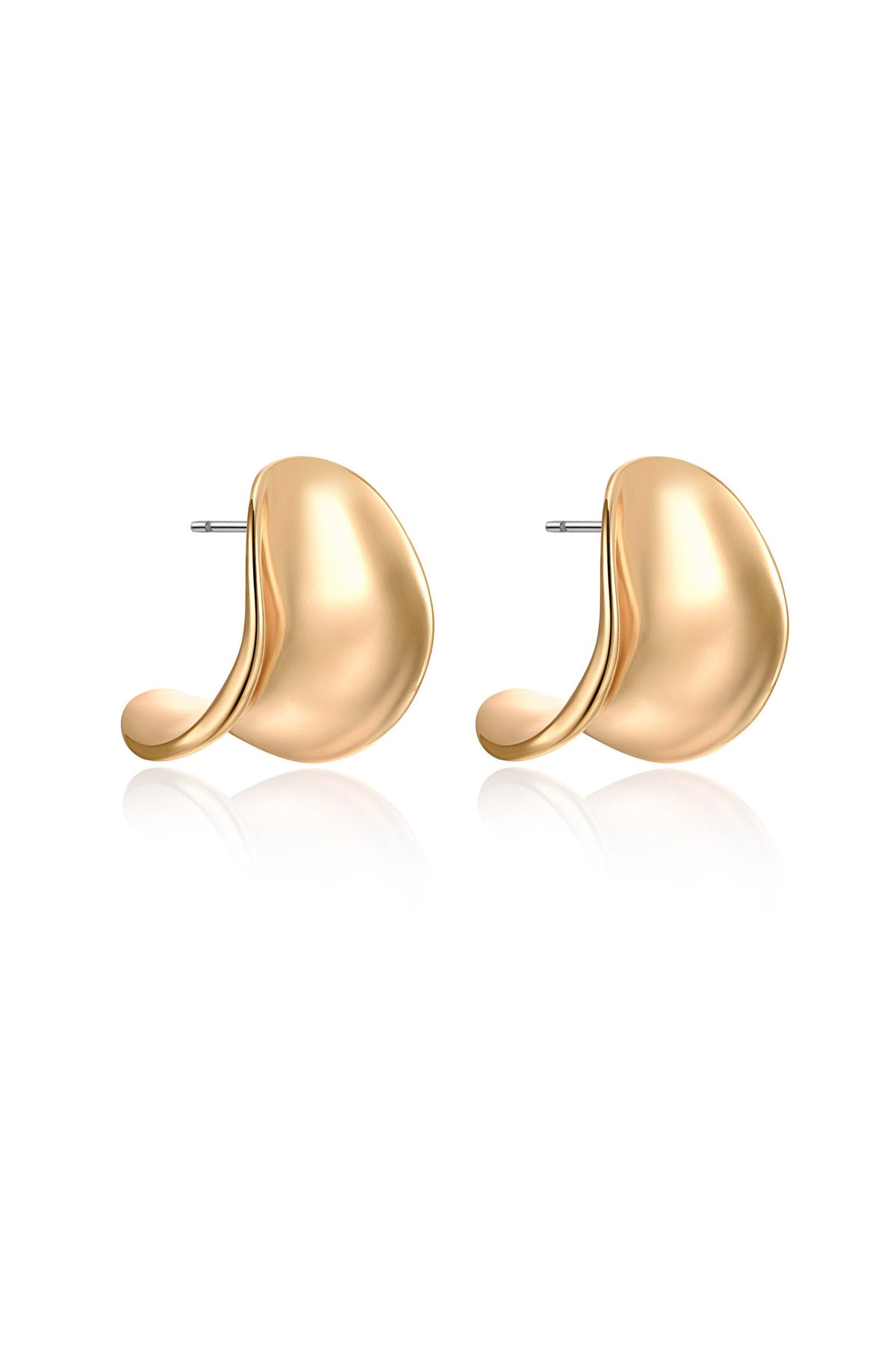 Curved Stud Earrings - 18k Gold Plated | Ettika