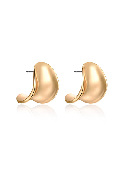 Curved Stud Earrings - 18k Gold Plated | Ettika