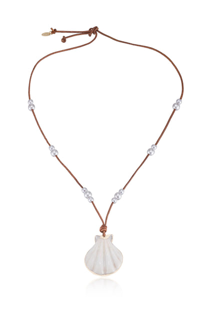 Beach Days Shell Pendant Necklace Set - Shell with 18k Gold Plating | Ettika