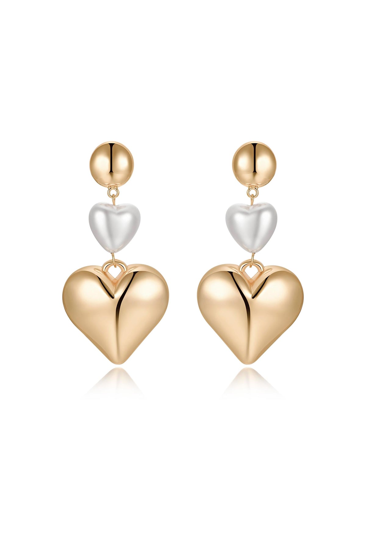 Spread the Love Pearl Heart Dangle Earrings - Pearl | Ettika
