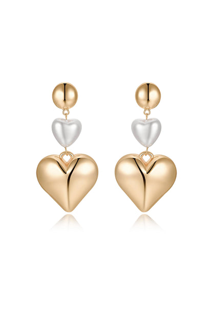 Spread the Love Pearl Heart Dangle Earrings - Pearl | Ettika