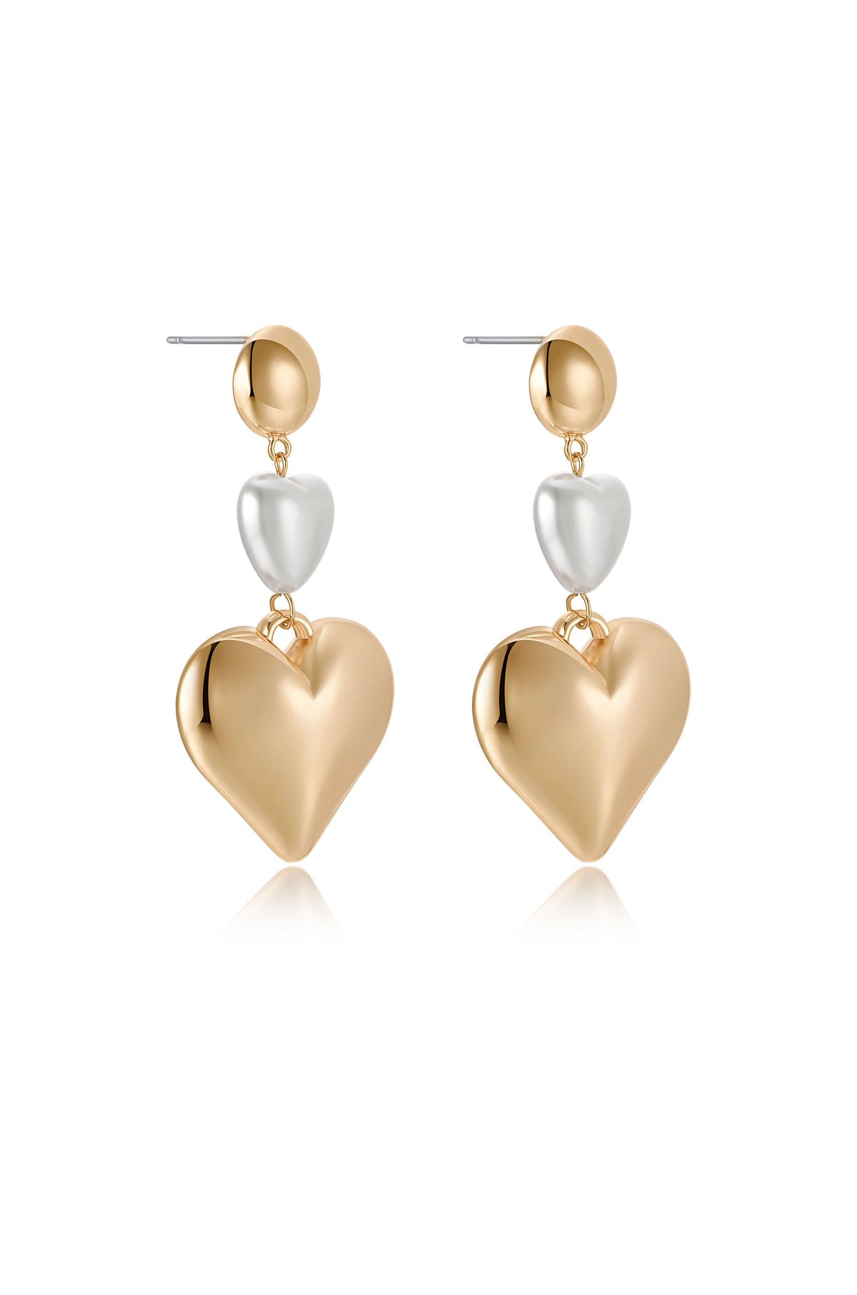 Spread the Love Pearl Heart Dangle Earrings - Pearl | Ettika