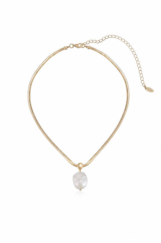 Baroque Pearl Pendant Necklace - Pearl with 18k Gold Plating | Ettika