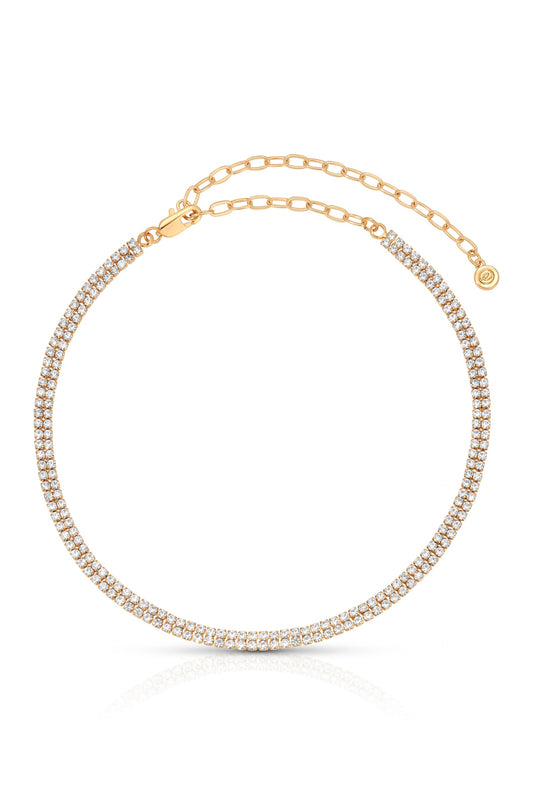Crystal Simplicity Choker - Clear Crystal with 18k Gold Plating | Ettika
