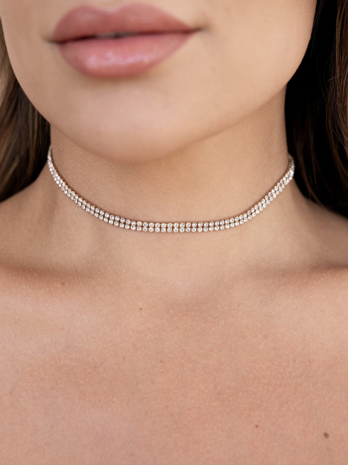 Crystal Simplicity Choker - Clear Crystal with 18k Gold Plating | Ettika