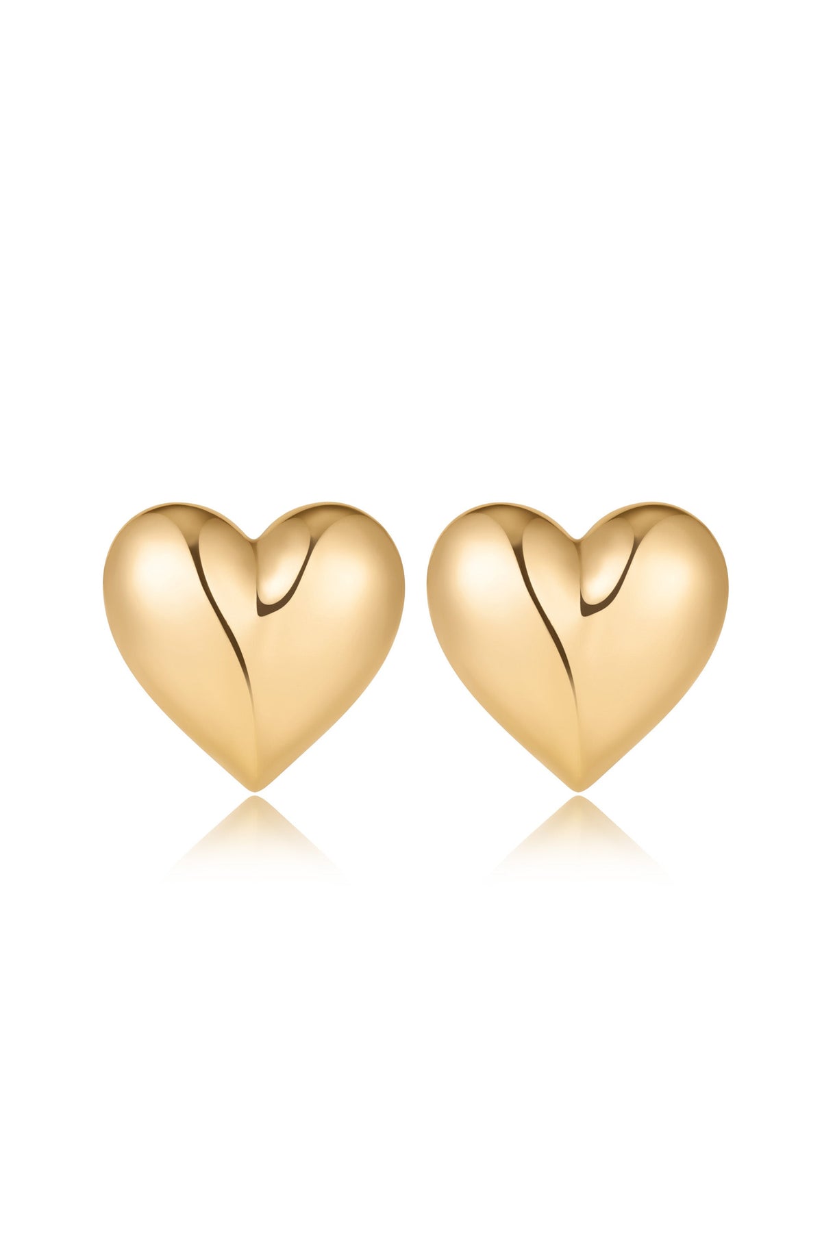 Heart Stud Earrings - 18k Gold Plated | Ettika