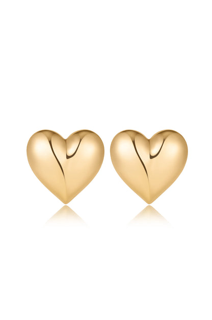 Heart Stud Earrings - 18k Gold Plated | Ettika
