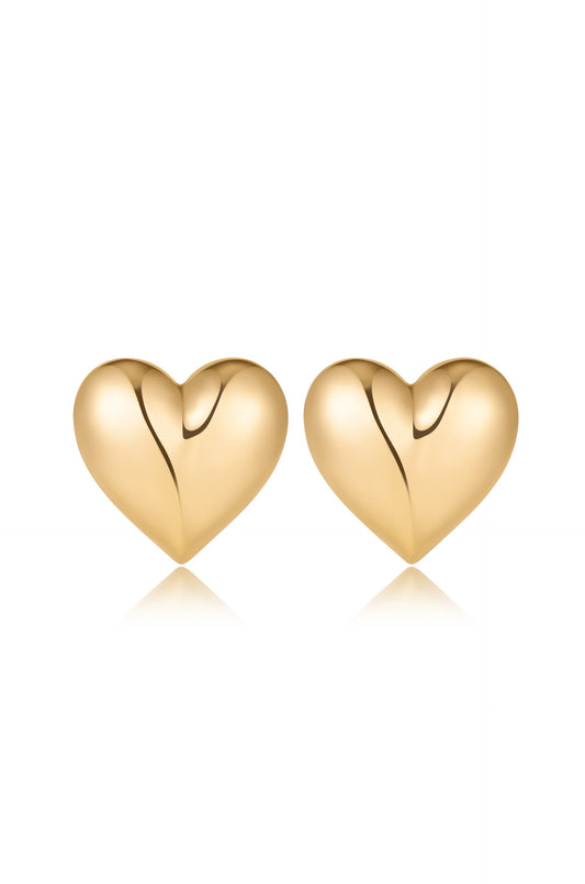 Heart Stud Earrings - 18k Gold Plated | Ettika