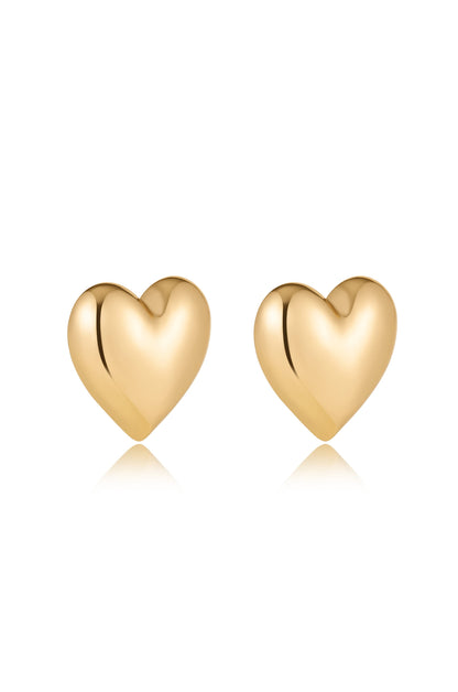 Heart Stud Earrings - 18k Gold Plated | Ettika