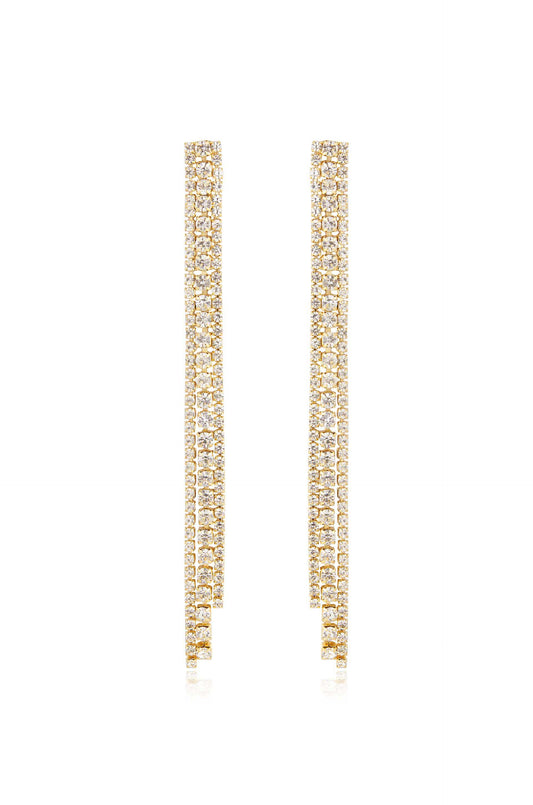 Your Moment Crystal Dangle Earrings - Clear Crystals | Ettika