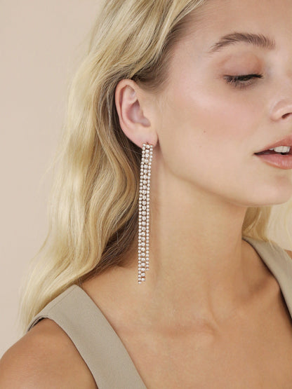 Your Moment Crystal Dangle Earrings - Clear Crystals | Ettika