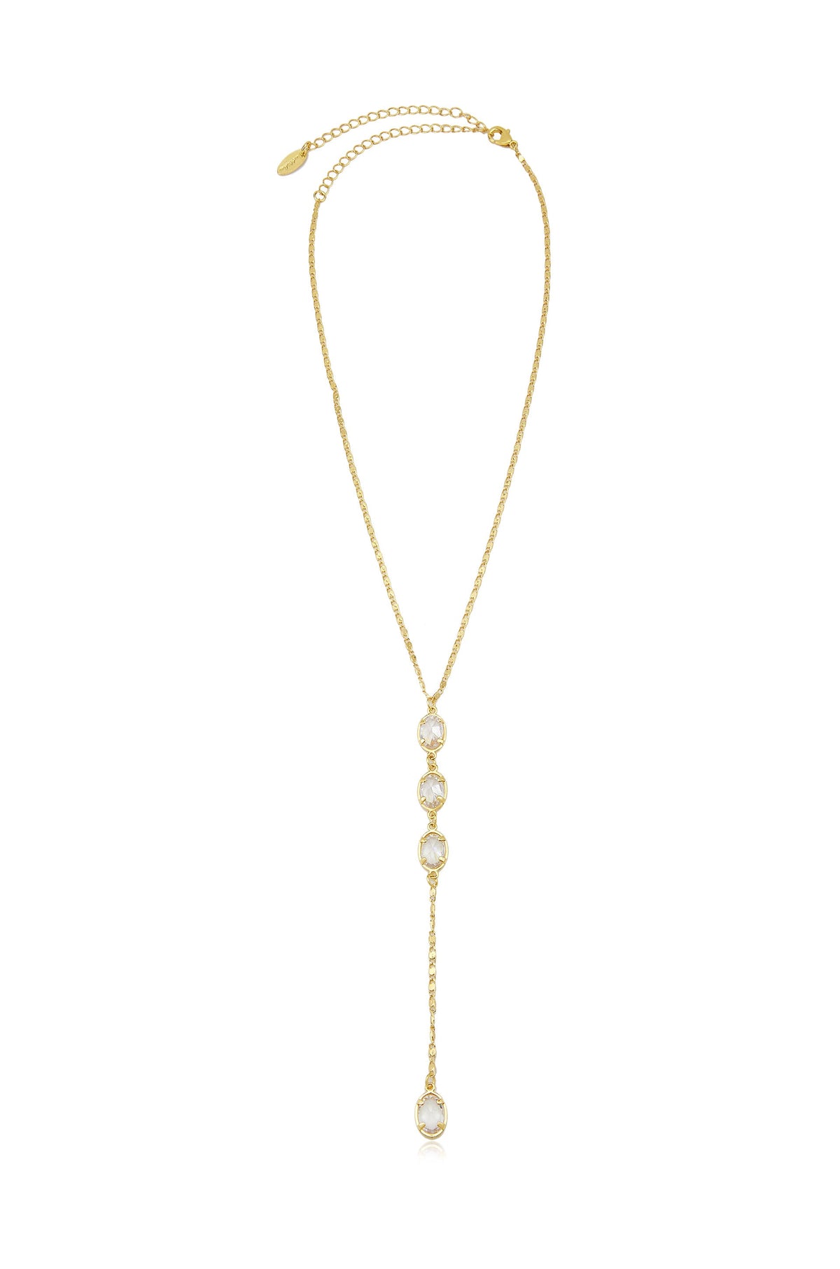 Sparkle Dip Lariat - Clear Crystal with 18k Gold Plating | Ettika