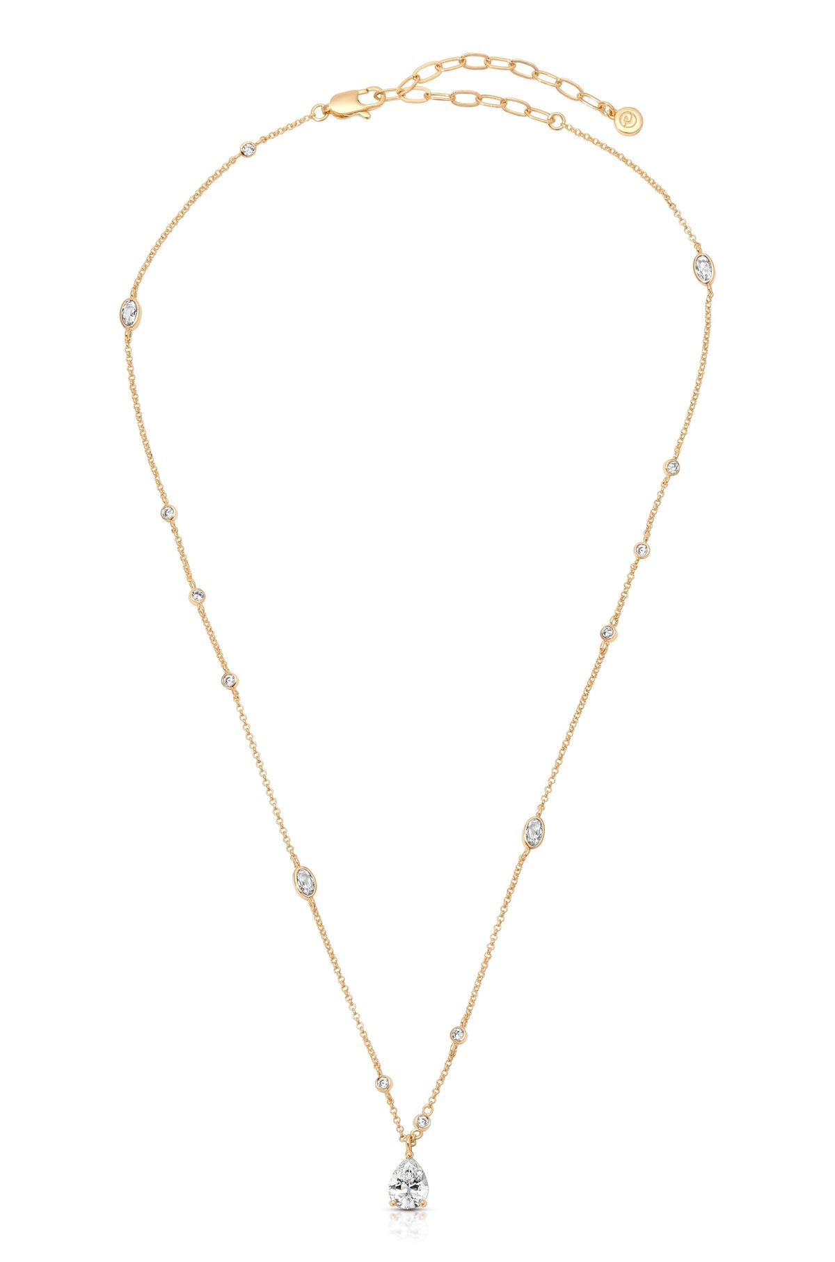 Delicate Crystal Pendant Necklace - Clear Crystals | Ettika